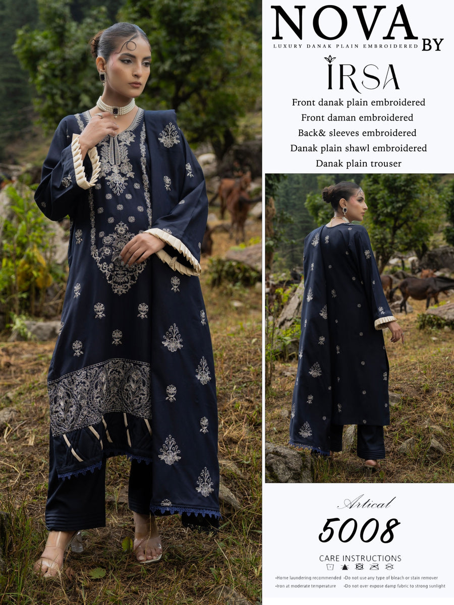 NOVA By IRSA – Luxury Danak Embroidered 3-Piece Collection (Article: 5008)