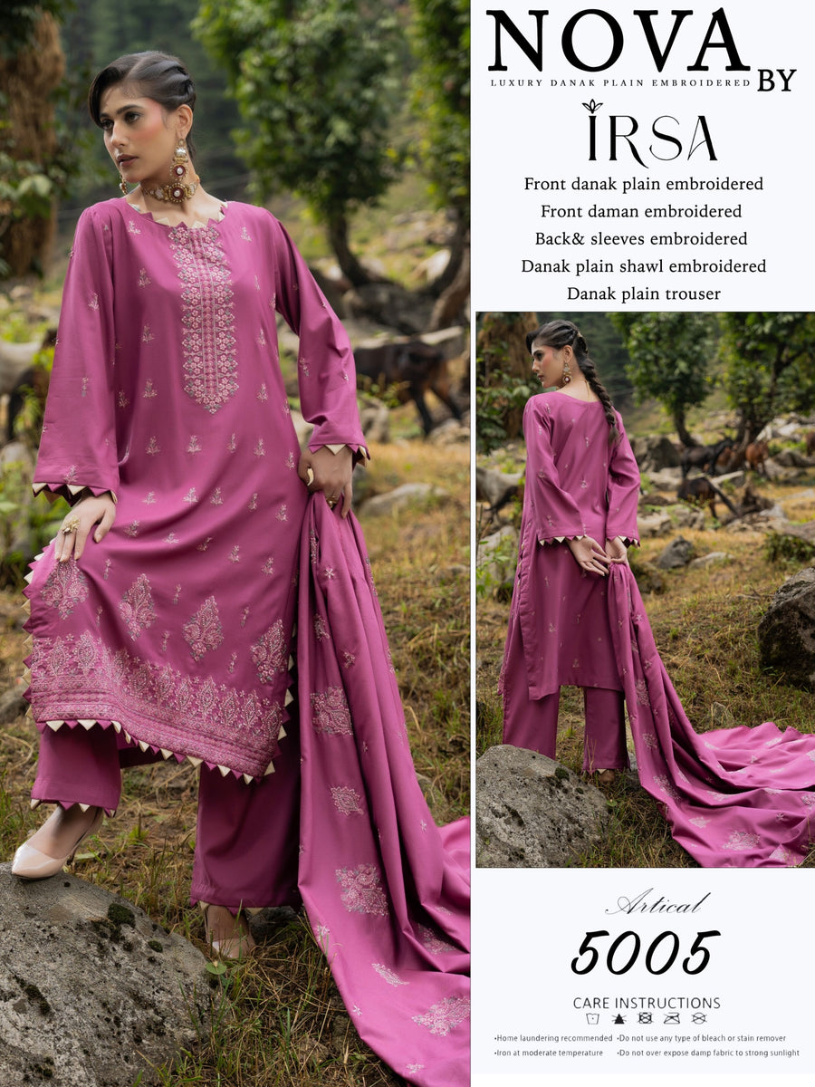 NOVA By IRSA – Luxury Danak Embroidered 3-Piece Collection (Article: 5005)